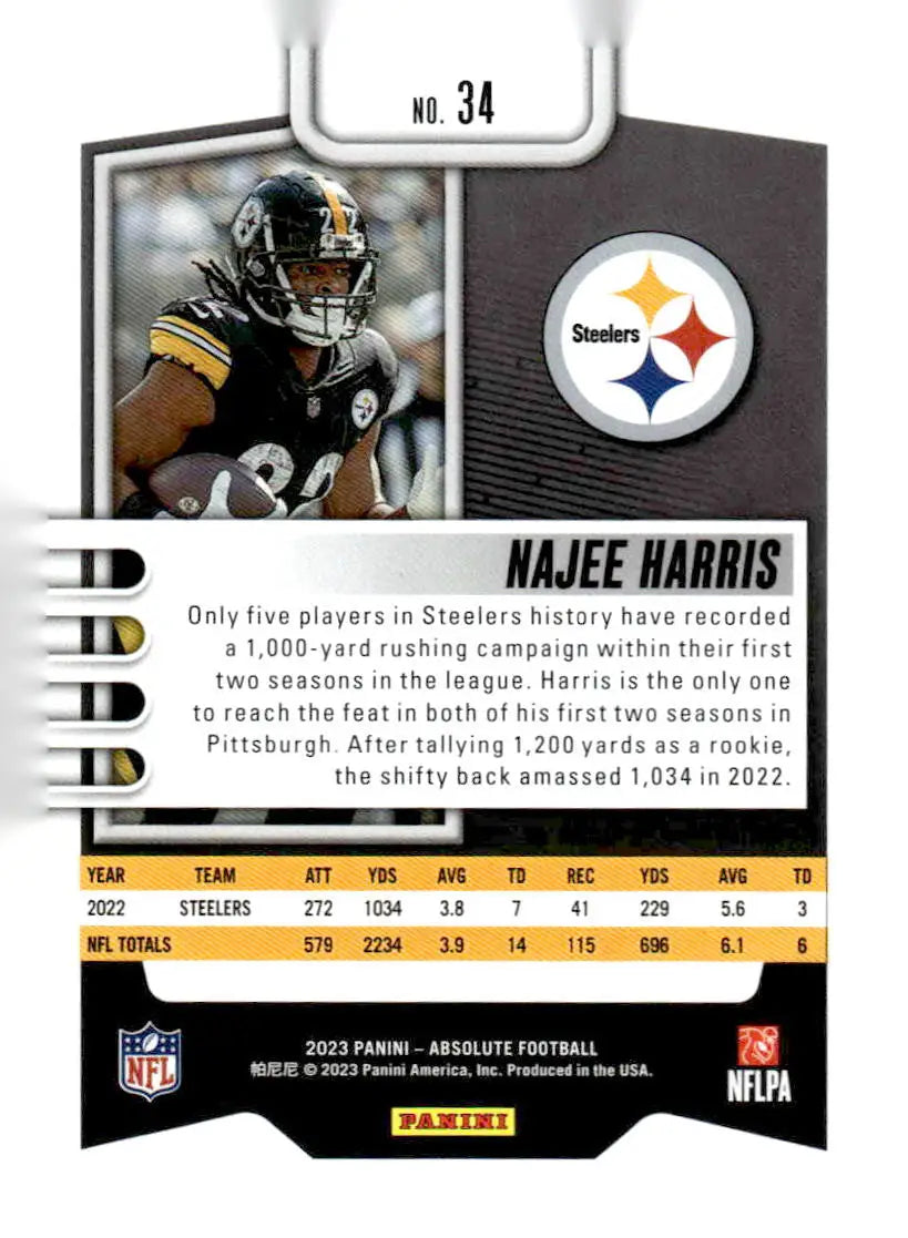 2023 Panini Absolute #34 Najee Harris Blue - Football Card Single