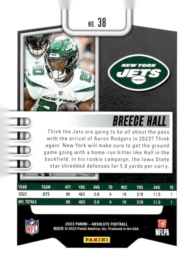 2023 Panini Absolute #38 Breece Hall Retail - Football Card Single