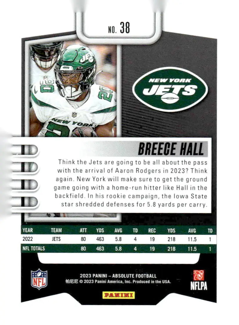 2023 Panini Absolute #38 Breece Hall Retail - Football Card Single