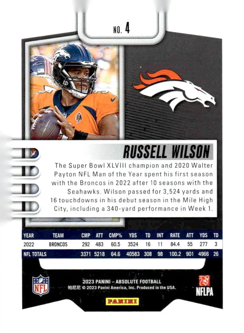 2023 Panini Absolute #4 Russell Wilson Retail - Football Card Single