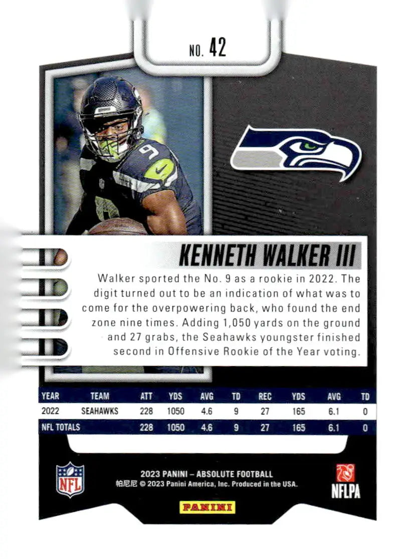 2023 Panini Absolute #42 Kenneth Walker III Retail - Football Card Single