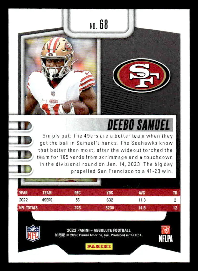 2023 Panini Absolute #68 Deebo Samuel Retail - Football Card Single