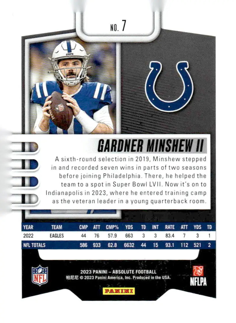2023 Panini Absolute #7 Gardner Minshew II Retail - Football Card Single