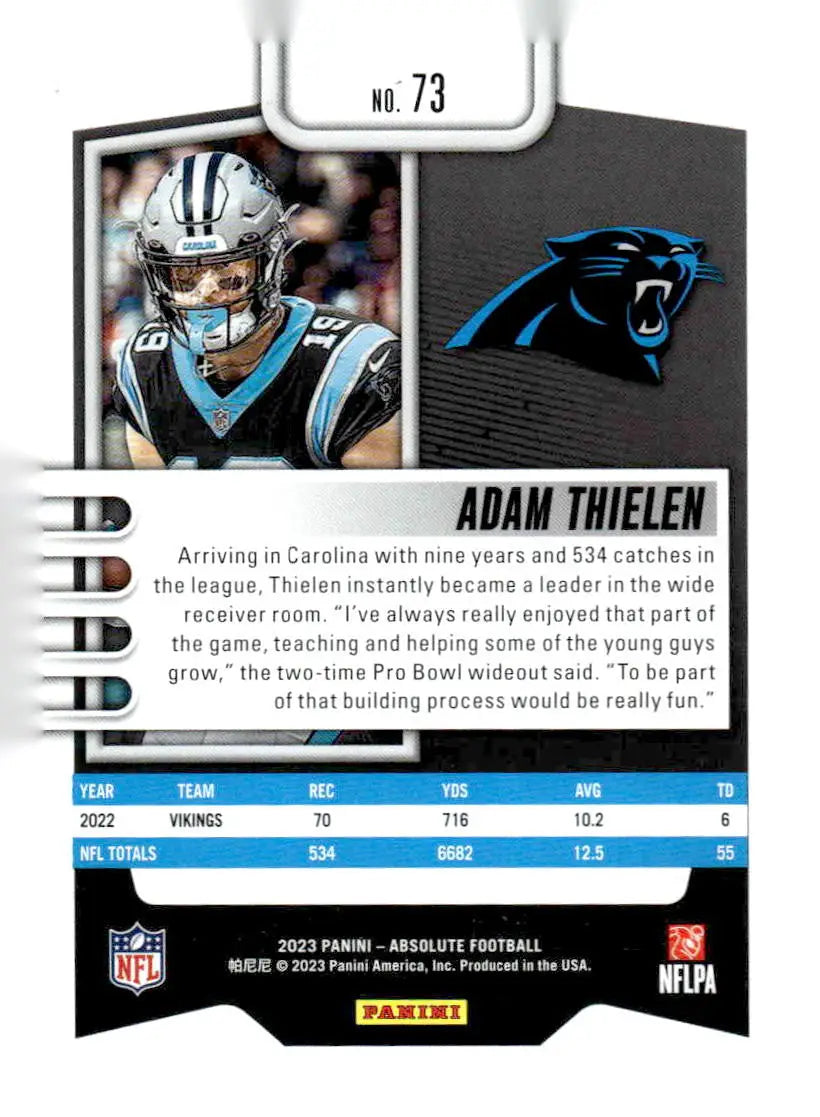 2023 Panini Absolute #73 Adam Thielen Retail - Football Card Single