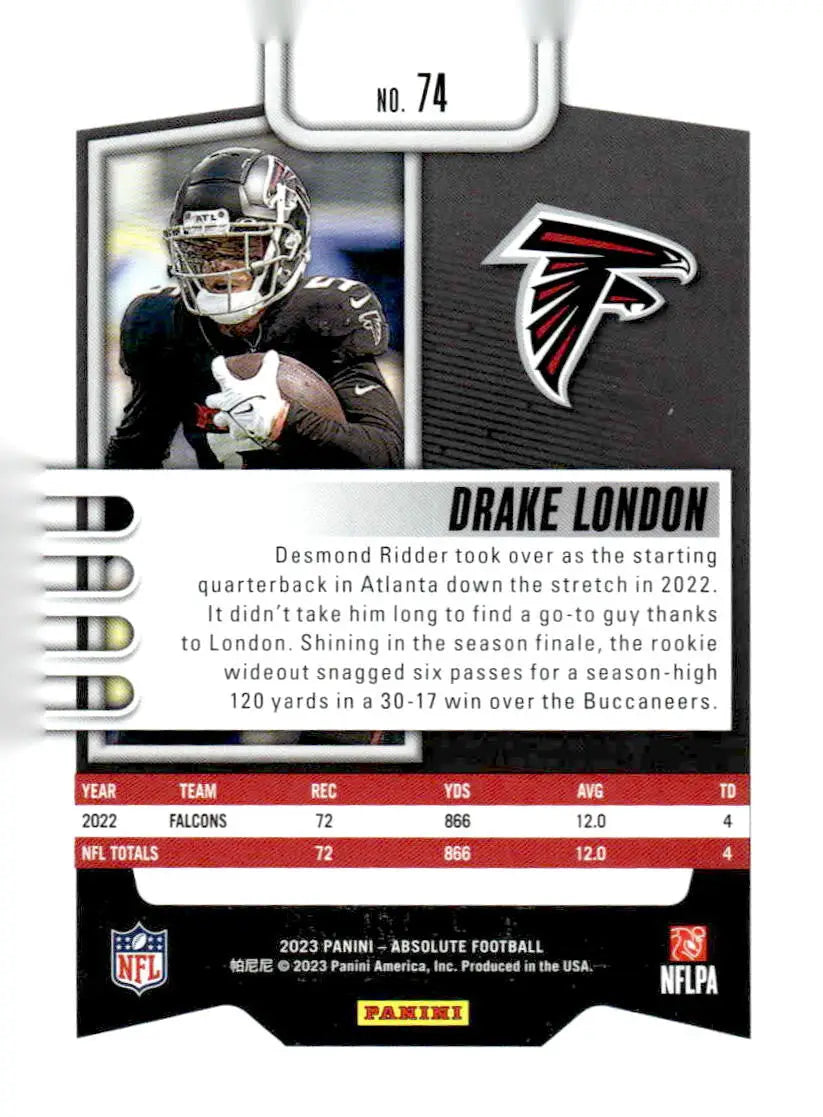 2023 Panini Absolute #74 Drake London Retail - Football Card Single