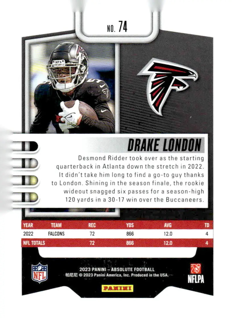 2023 Panini Absolute #74 Drake London Retail - Football Card Single