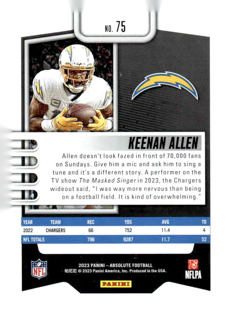 2023 Panini Absolute #75 Keenan Allen Retail - Football Card Single
