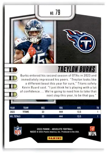 2023 Panini Absolute #79 Treylon Burks NM-MT Titans ID:67731 - Football Card Single