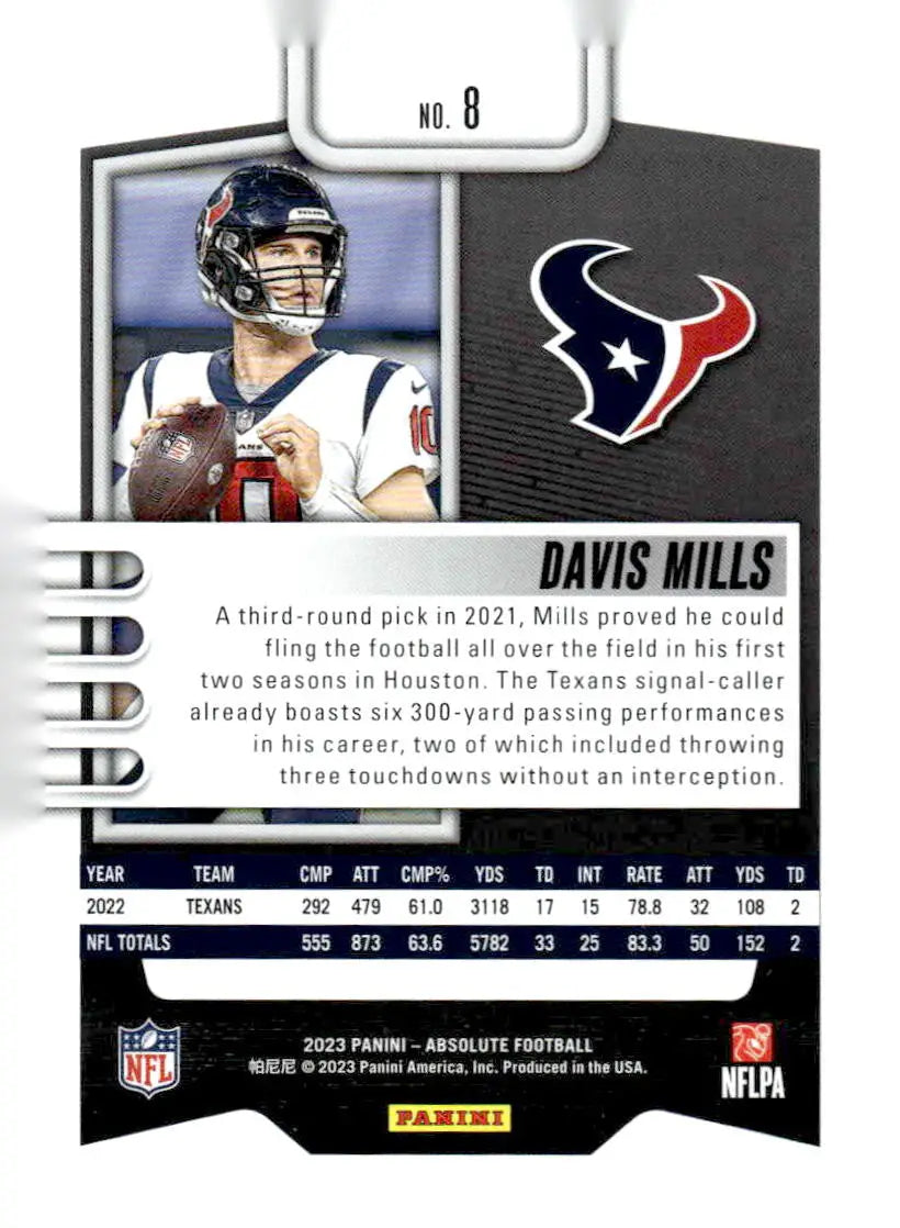 2023 Panini Absolute #8 Davis Mills Retail - Football Card Single