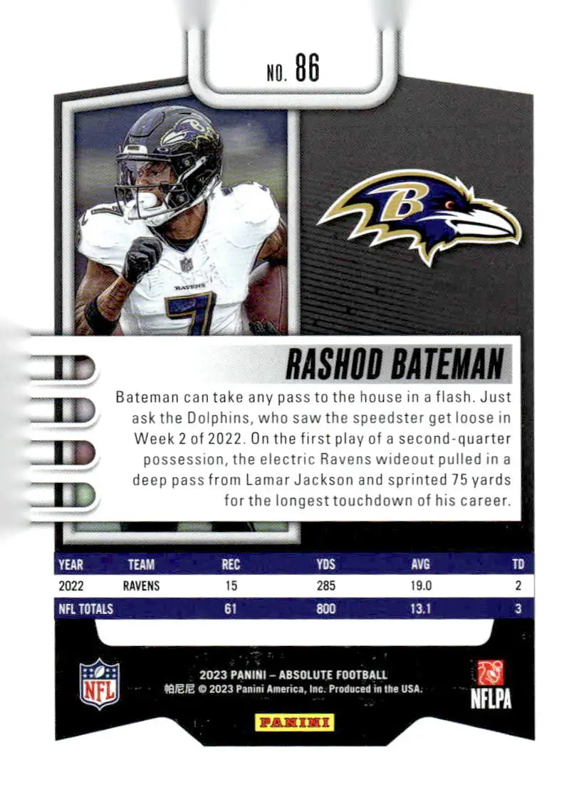 2023 Panini Absolute #86 Rashod Bateman Retail - Football Card Single
