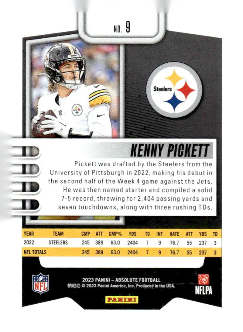 2023 Panini Absolute #9 Kenny Pickett Retail - Football Card Single