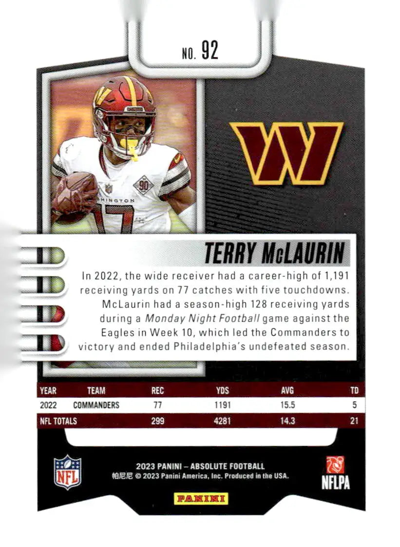 2023 Panini Absolute #92 Terry McLaurin Retail - Football Card Single