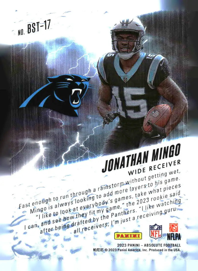 2023 Panini Absolute #BST-17 Jonathan Mingo By Storm - Football Card Single