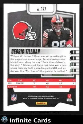 2023 Panini Absolute CEDRIC TILLMAN #127 Blue Foil Cleveland Browns RC - Football Card Single