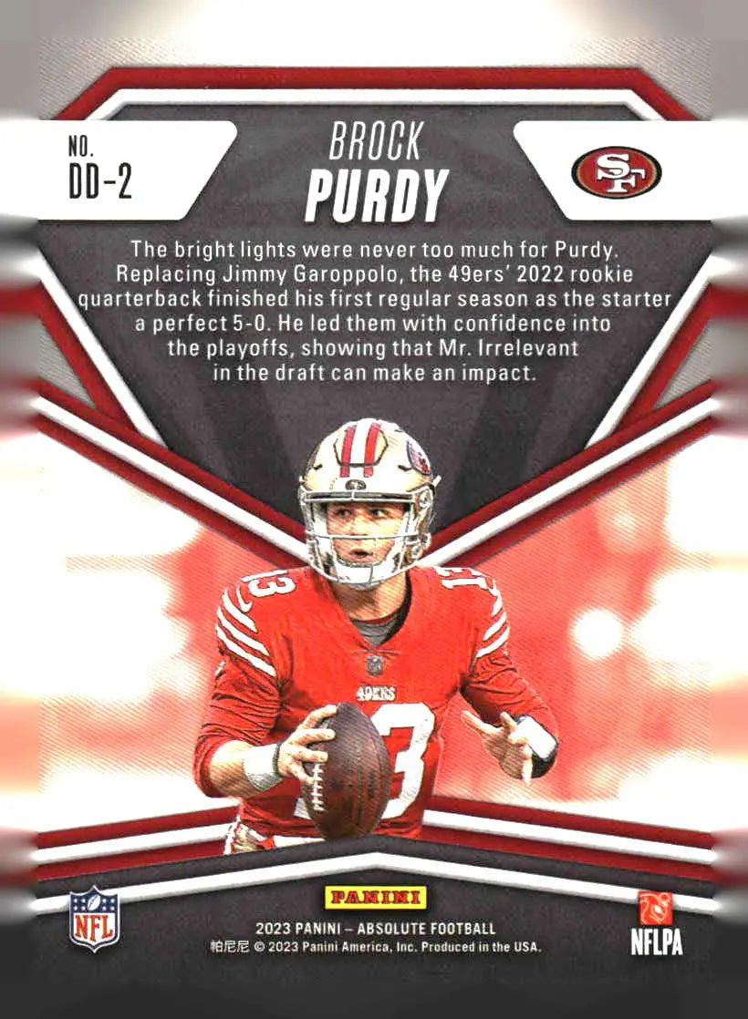2023 Panini Absolute #DD-2 Brock Purdy Draft Diamonds - Football Card Single