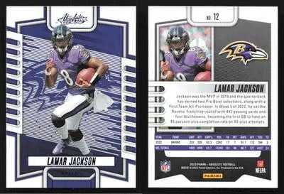 2023 Panini Absolute Football LAMAR JACKSON #12 [Base] Baltimore Ravens - Football Card Single
