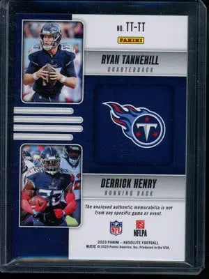 2023 Panini Absolute Football Tannehill Derrick Henry #TT-TT 59/199 Jersey Patch - Football Card Single