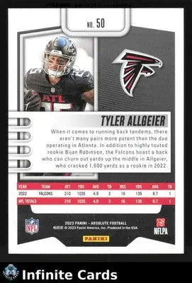 2023 Panini Absolute Football TYLER ALLGEIER #50 [Base] Atlanta Falcons