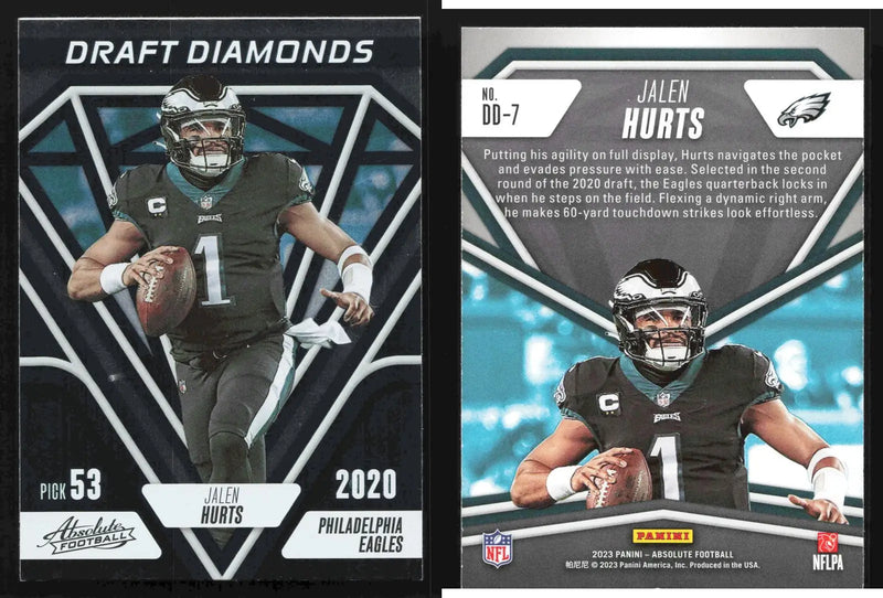 2023 Panini Absolute JALEN HURTS #DD-7 Draft Diamonds Philadelphia Eagles - Football Card Single