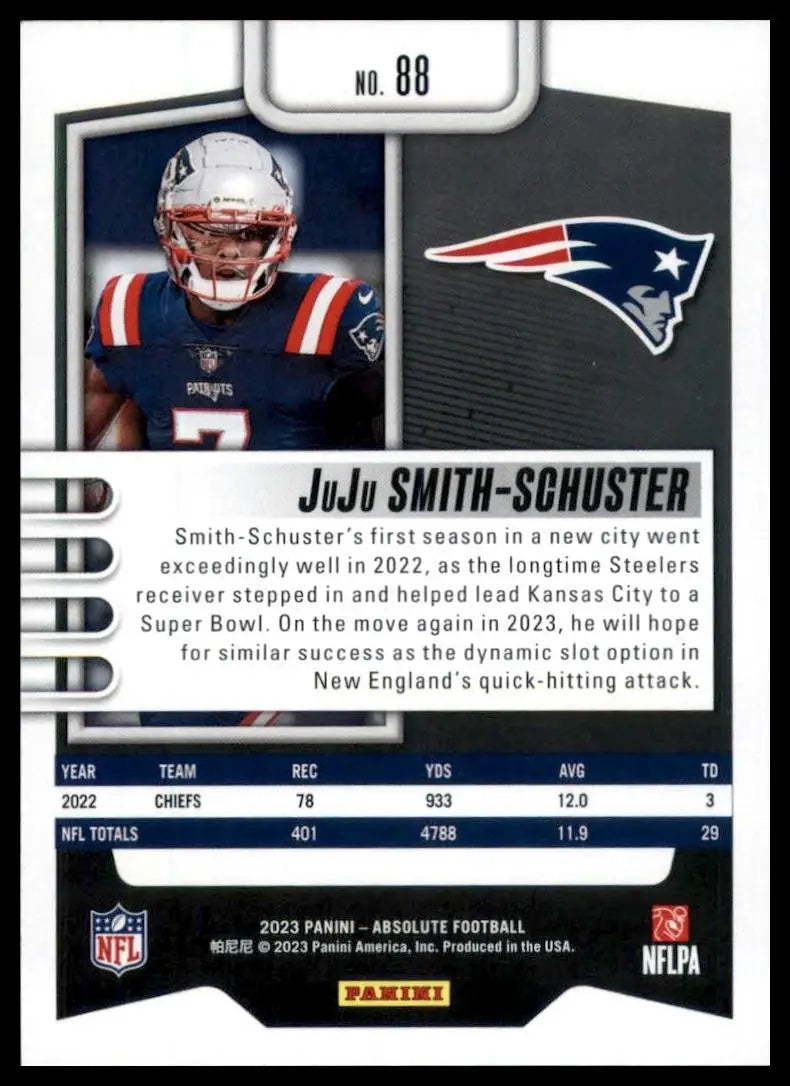 2023 Panini Absolute JuJu Smith Schuster #88 New England Patriots Football Card - Football Card Single