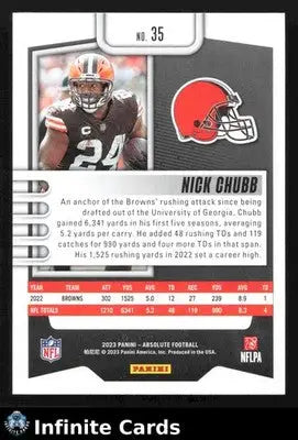 2023 Panini Absolute NICK CHUBB #35 Cleveland Browns - Football Card Single