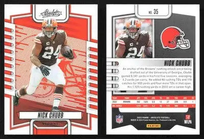 2023 Panini Absolute NICK CHUBB #35 Cleveland Browns - Football Card Single