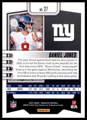 2023 Panini Absolute - Retail Daniel Jones 27 New York Giants