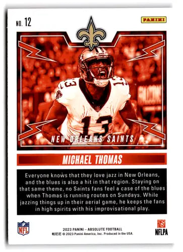 2023 Panini Absolute Rock Out #12 Michael Thomas NM-MT Saints ID:67700 - Football Card Single