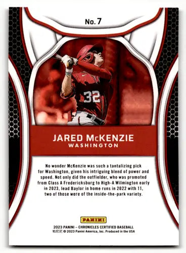 2023 Panini Chronicles Certified #7 Jared McKenzie NM-MT Nationals ID:64022 - Baseball Card Single