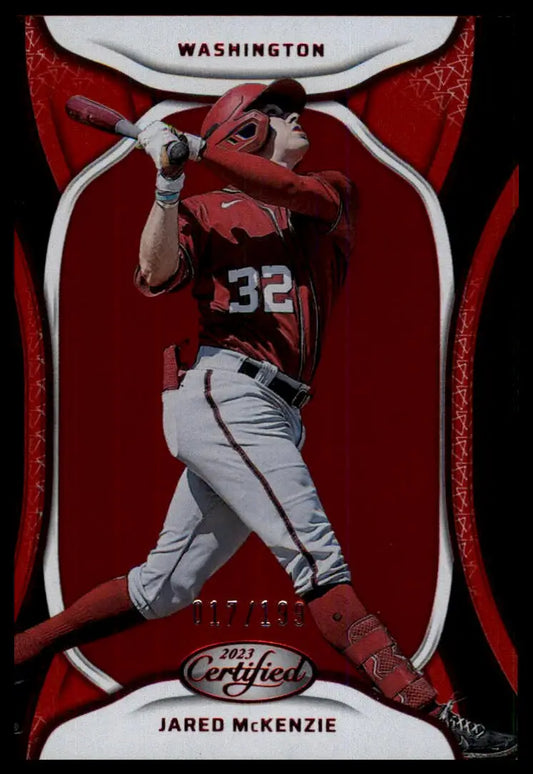 2023 Panini Chronicles - Certified Red /199 Jared McKenzie 7 Nationals NM - Baseball Card Single