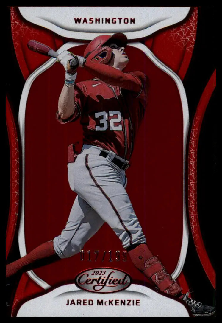 2023 Panini Chronicles - Certified Red /199 Jared McKenzie 7 Nationals NM - Baseball Card Single