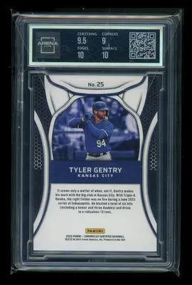 2023 Panini Chronicles Certified Red Tyler Gentry #25 015/199 Arena Club 9.5 - Baseball Card Single