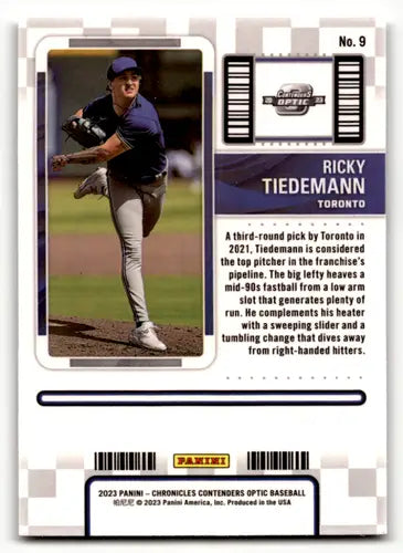2023 Panini Chronicles Contenders Optic #9 Ricky Tiedemann NM-MT Blue J ID:64023 - Baseball Card Single
