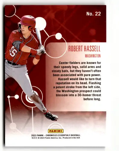 2023 Panini Chronicles Essentials #22 Robert Hassell NM Near Mint Natio ID:64037 - Baseball Card Single