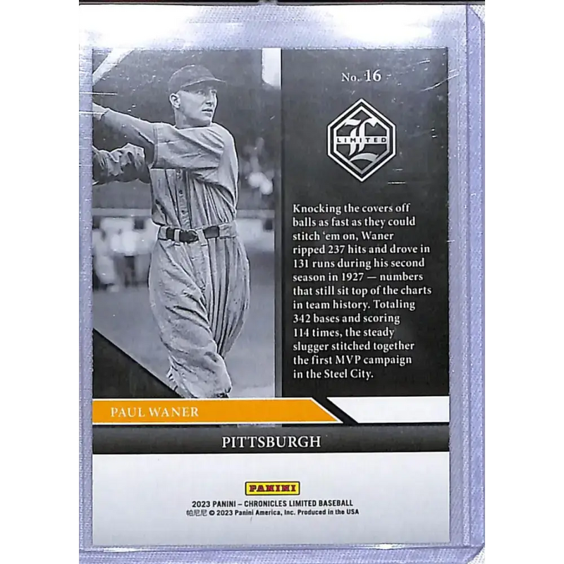 2023 Panini Chronicles Limited #16 Paul Waner NM-MT Pittsburgh Pirates - Baseball Card Single