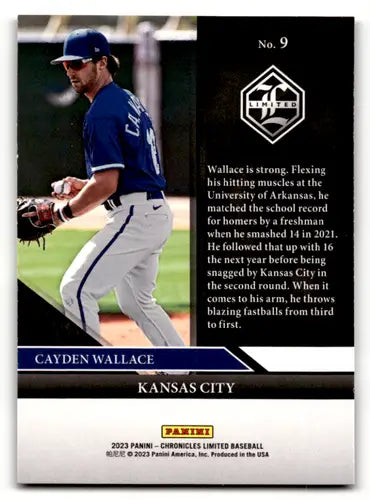2023 Panini Chronicles Limited #9 Cayden Wallace NM Near Mint Royals ID:64048 - Baseball Card Single