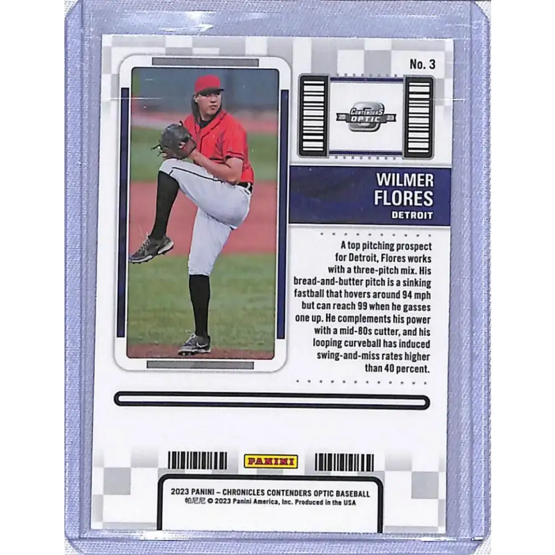 2023 Panini Chronicles Optic #3 Wilmer Flores NM-MT Detroit Tigers - Baseball Card Single