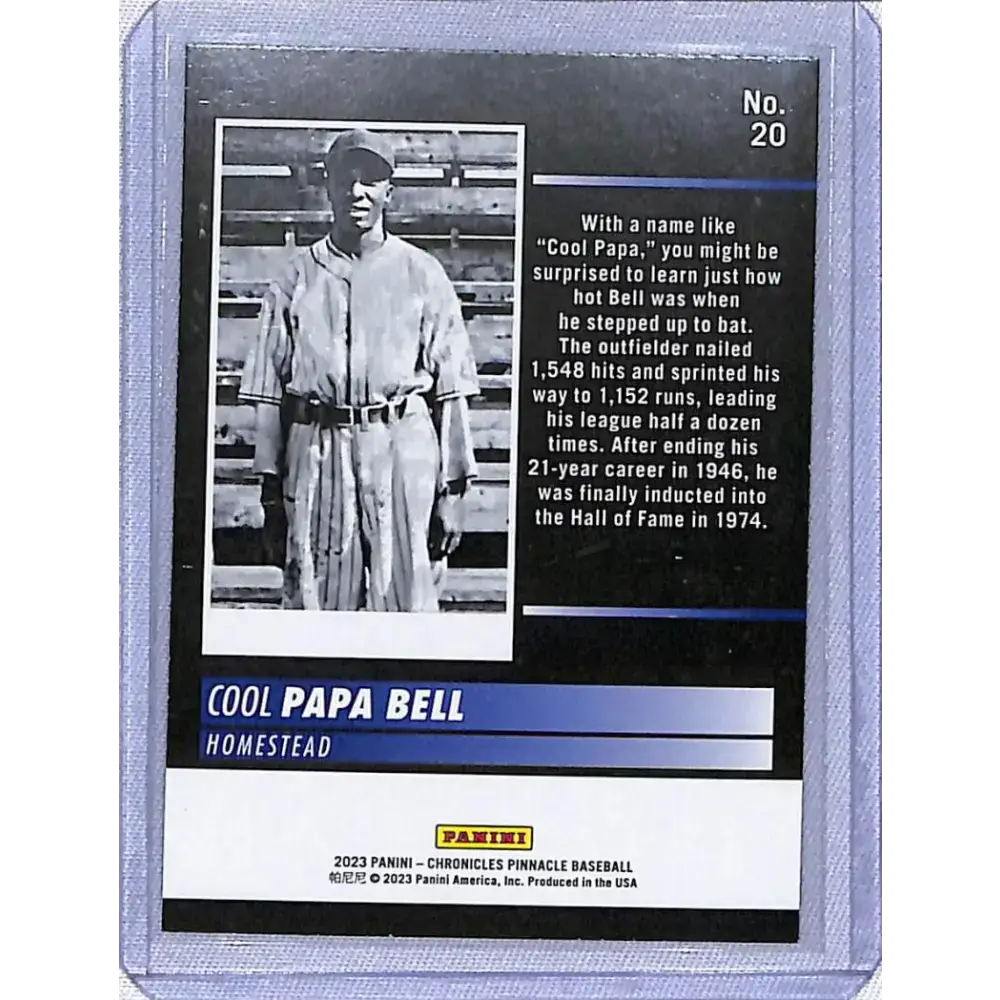 2023 Panini Chronicles Pinnacle #20 Papa Bell NM-MT - Baseball Card Single