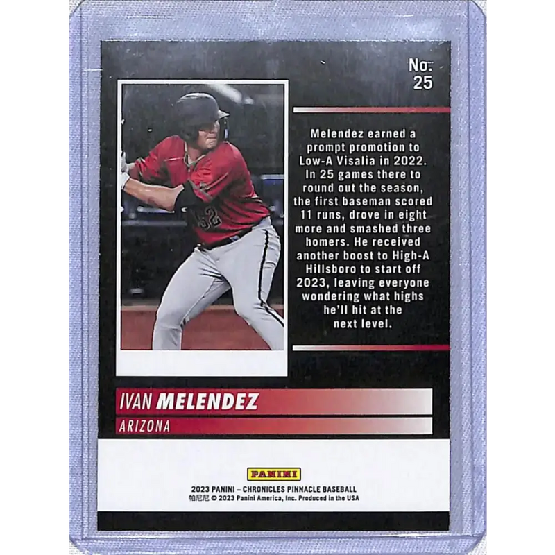 2023 Panini Chronicles Pinnacle #25 Ivan Melendez NM-MT Arizona Diamondbacks - Baseball Card Single