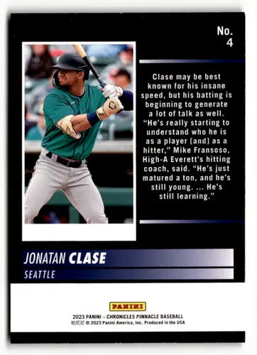 2023 Panini Chronicles Pinnacle #4 Jonatan Clase NM Near Mint Mariners ID:64034 - Baseball Card Single