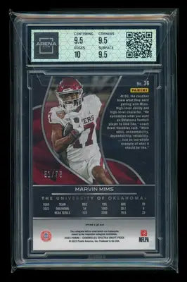 2023 Panini Chronicles Spectra Neon Pink Marvin Mims #36 51/75 RC Arena Club 10 - Football Card Single