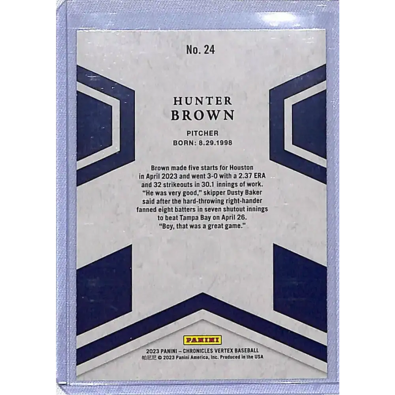 2023 Panini Chronicles Vertex #24 Hunter Brown NM-MT Houston Astros - Baseball Card Single