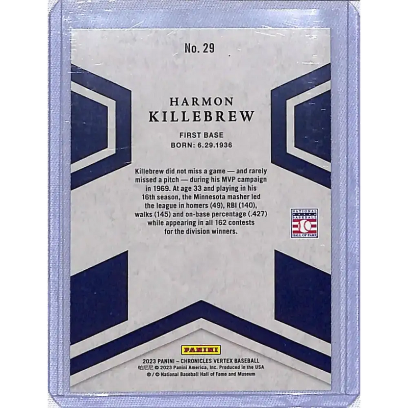 2023 Panini Chronicles Vertex #29 Harmon Killebrew NM-MT Minnesota Twins - Baseball Card Single