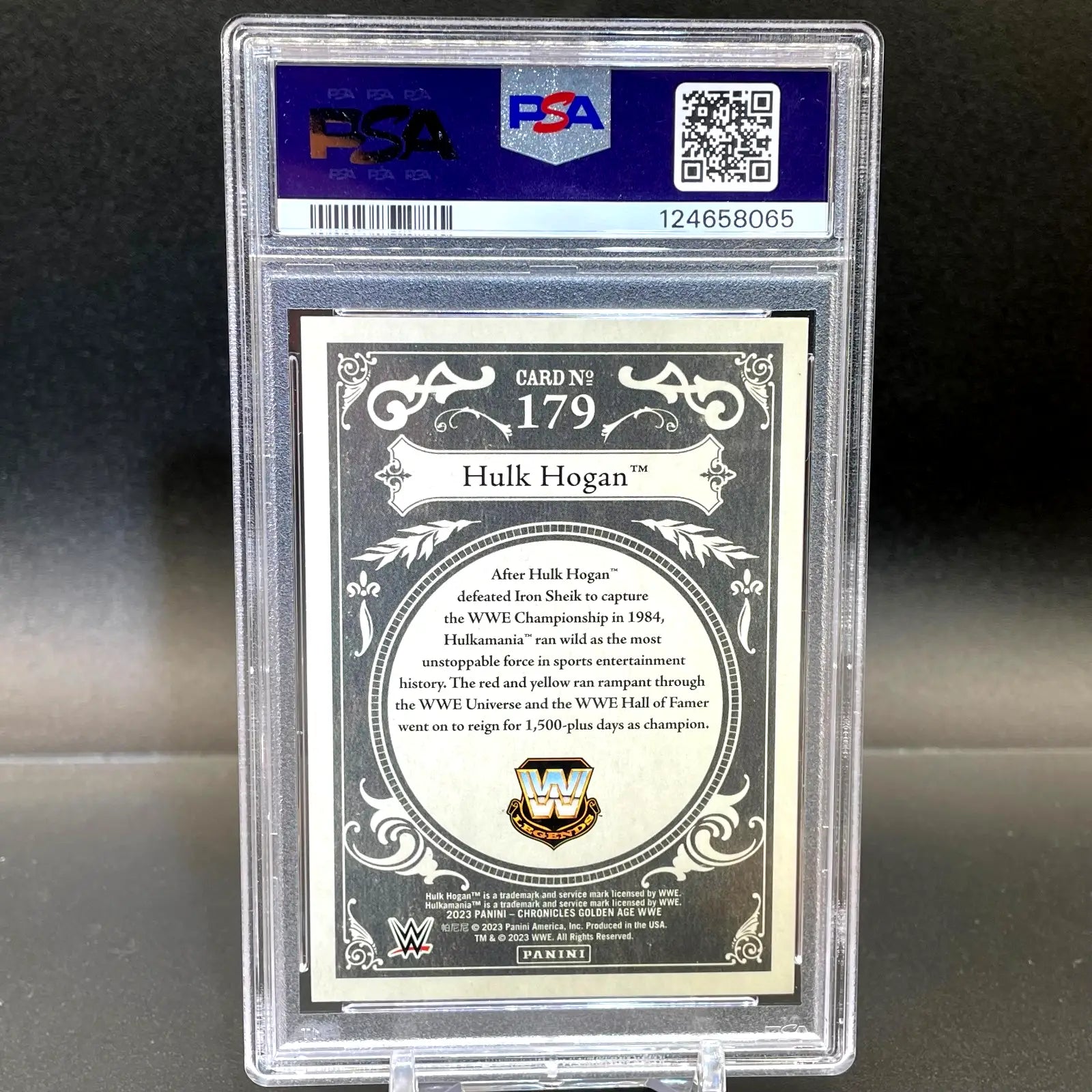 2023 Panini Chronicles WWE Hulk Hogan PSA 10 #179 - Trading Card