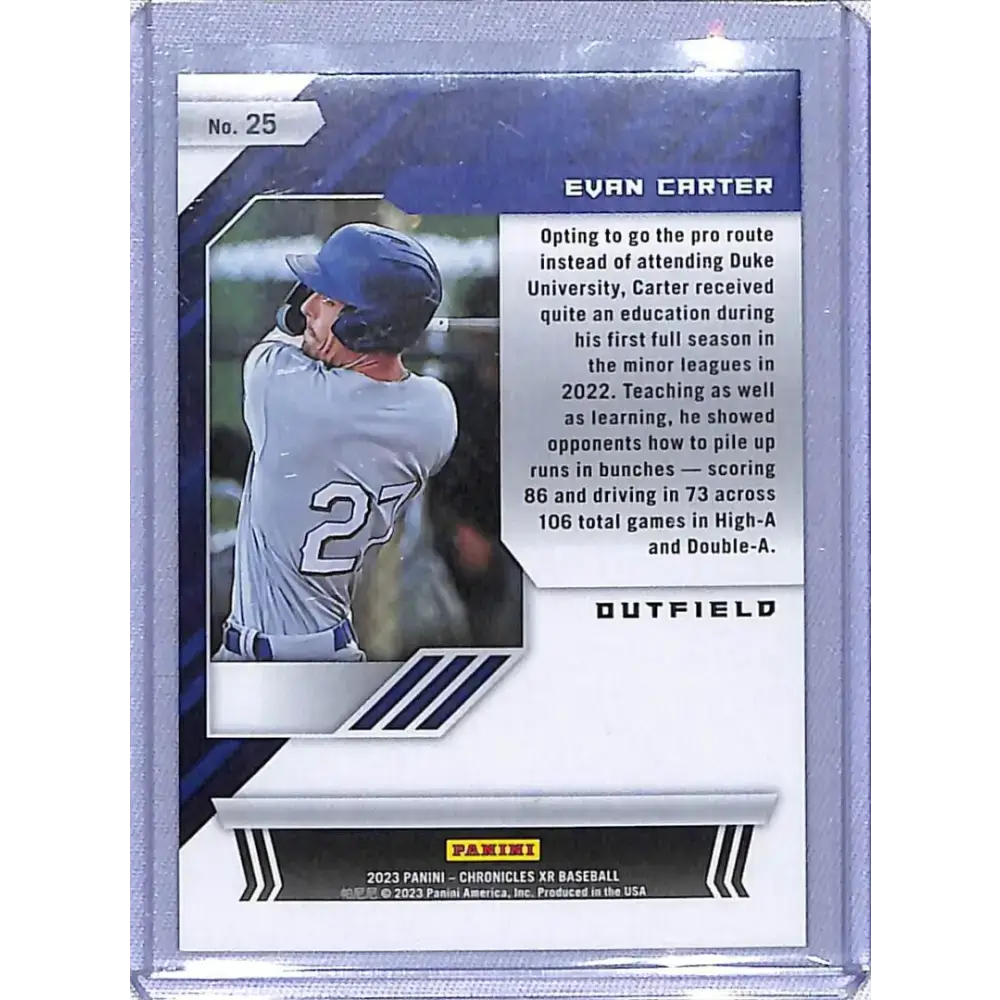 2023 Panini Chronicles XR #25 Evan Carter NM-MT Texas Rangers - Baseball Card Single