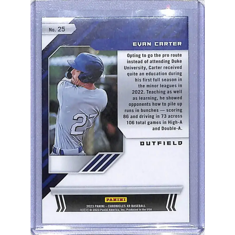2023 Panini Chronicles XR #25 Evan Carter NM-MT Texas Rangers - Baseball Card Single