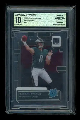 2023 Panini Clearly Donruss Rated Rookie Carson Strong #61 Arena Club 10 - Football Card Single