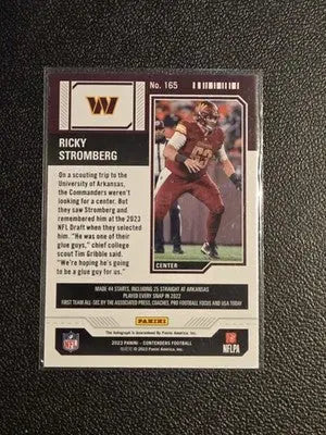 2023 Panini Contenders #165 Ricky Stromberg - Football Card Single