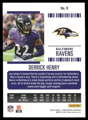 2023 Panini Contenders Football Derrick Henry #9 Football - Football Card Single