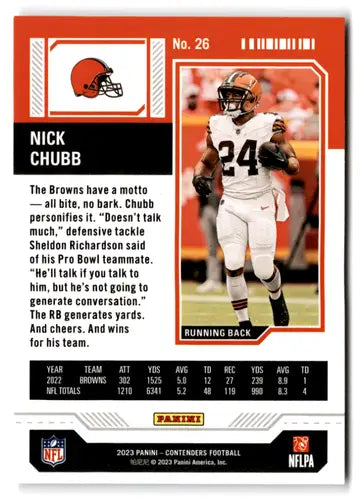 2023 Panini Contenders Game Ticket Red #26 Nick Chubb NM-MT Browns ID:75425 - Football Card Single